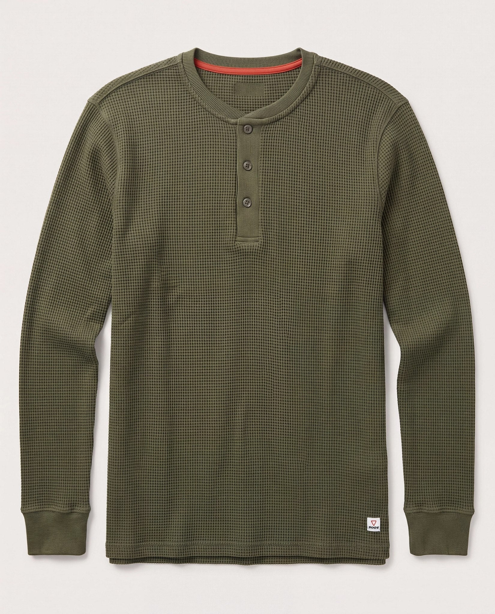 Combat Olive $|& SDOS Waffle Thermal Henley - Hanger Detail