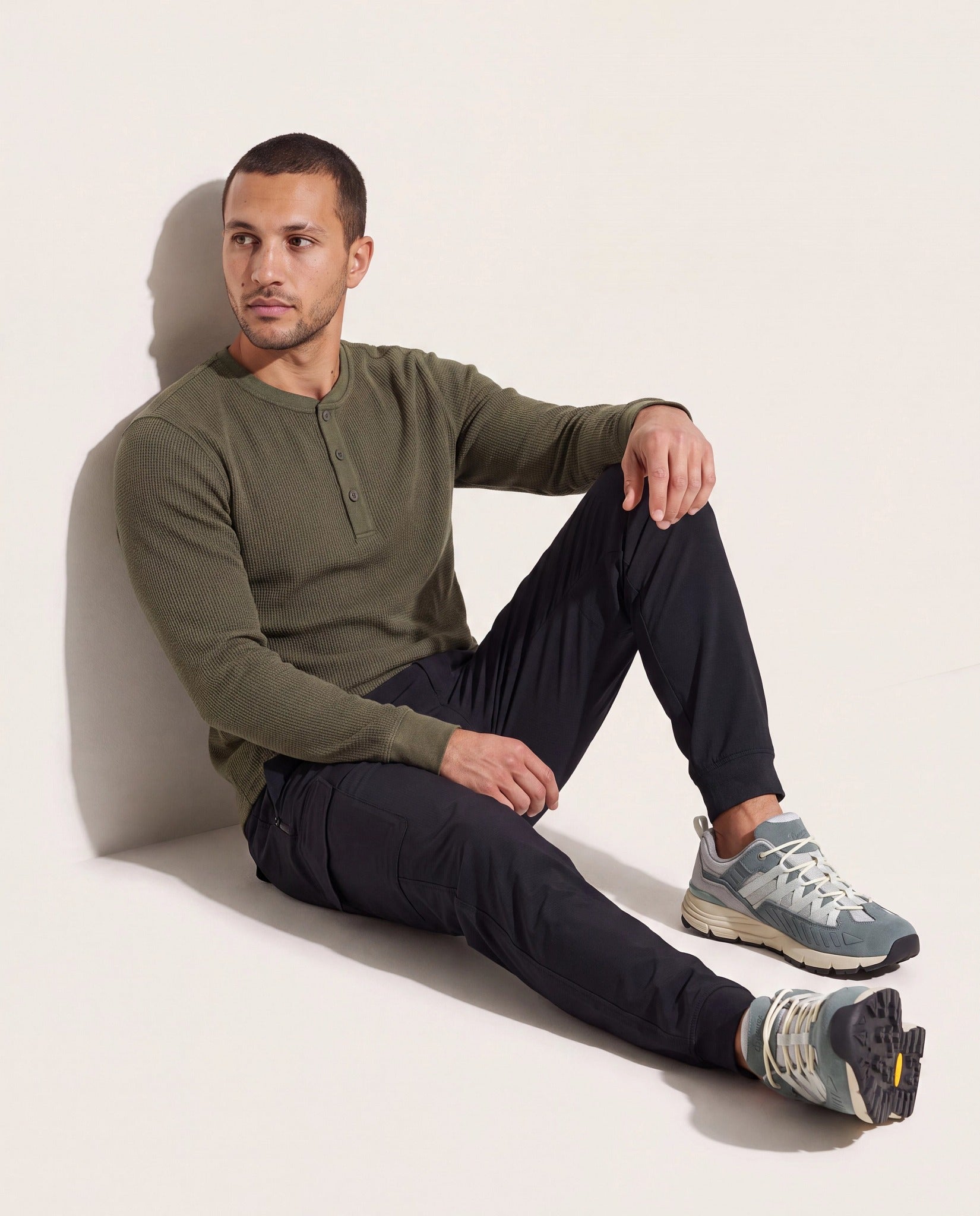 Combat Olive $|& SDOS Waffle Thermal Henley - VOF Front