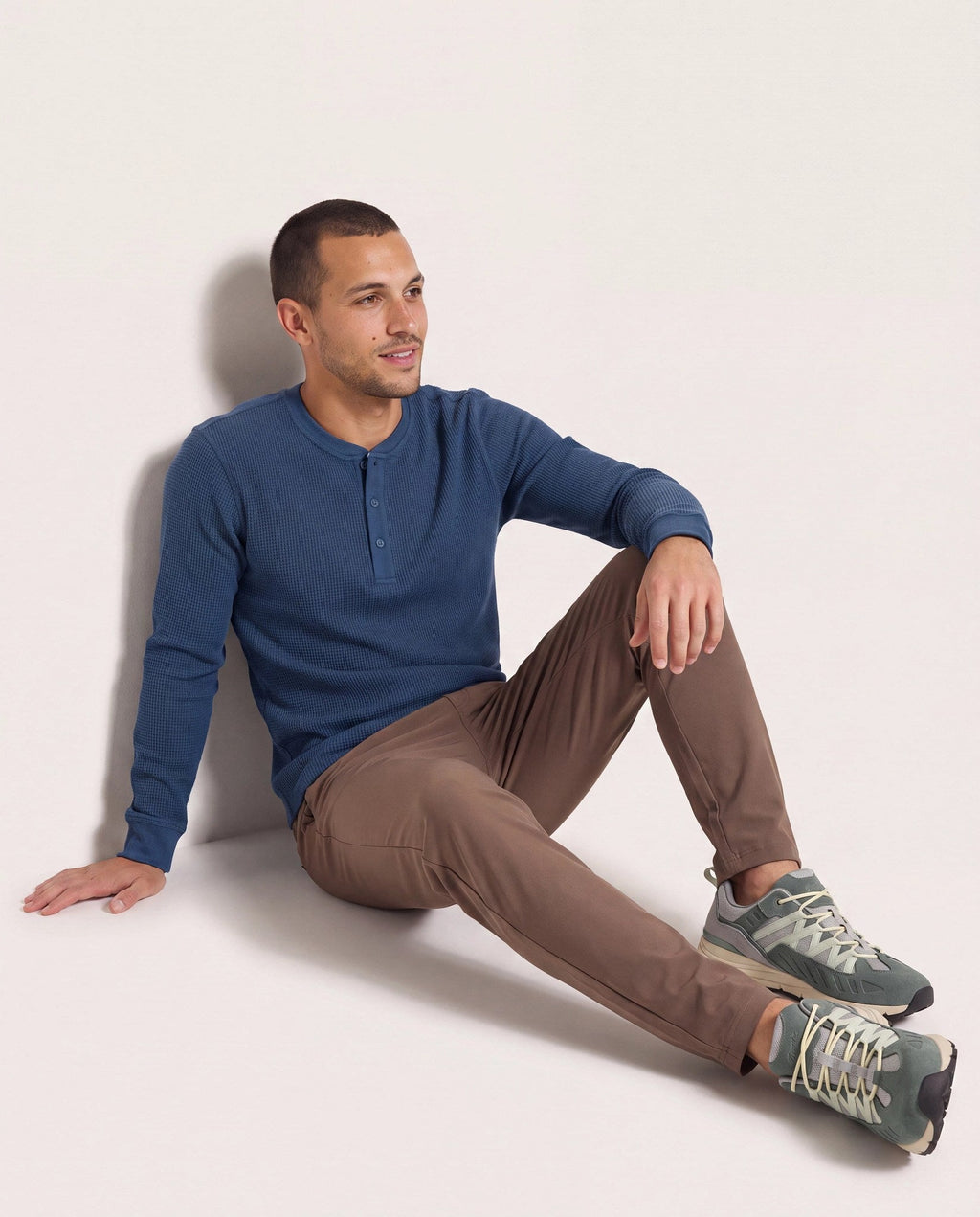 Obsidian Teal $|& SDOS Waffle Thermal Henley - VOF Front