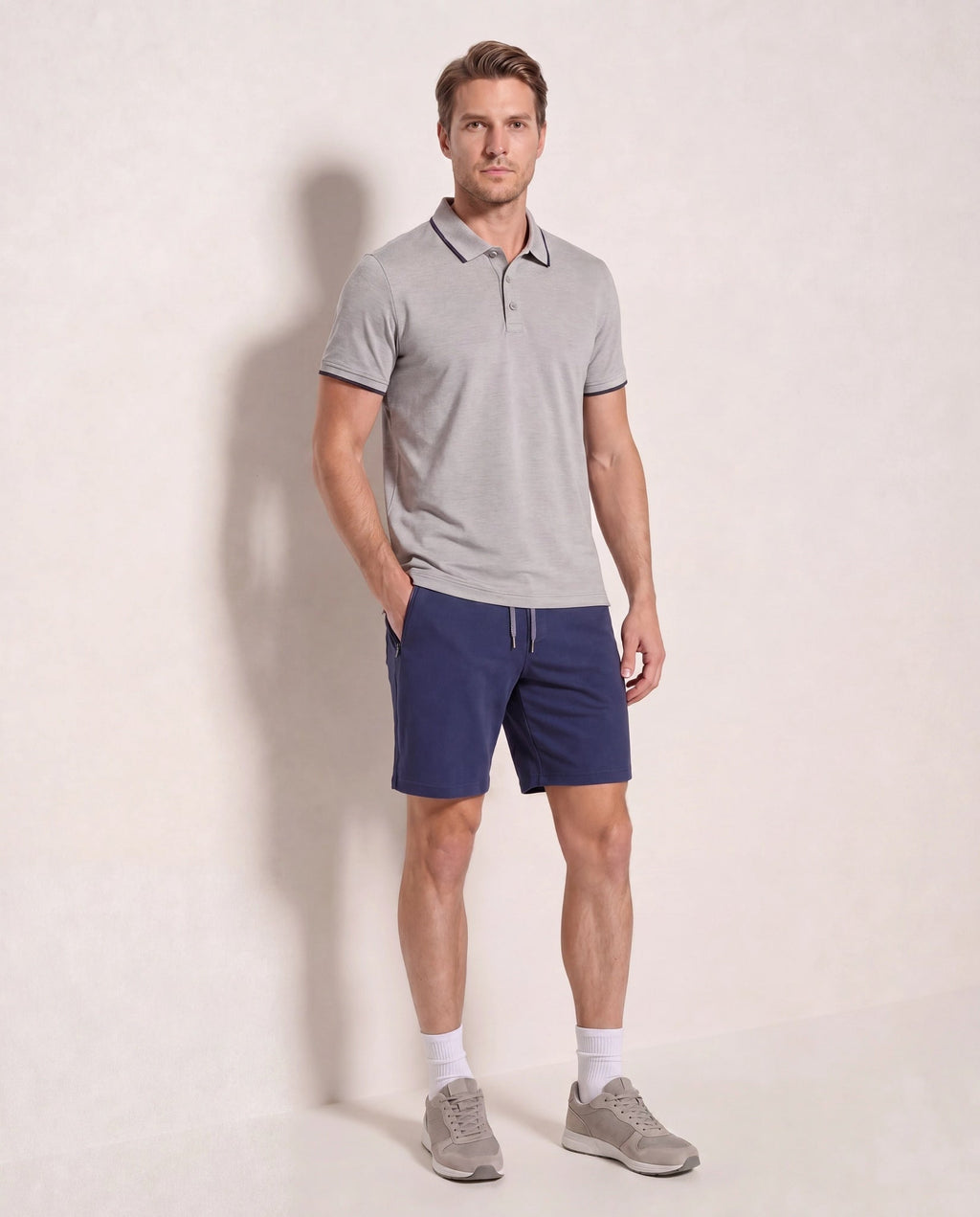 Short Zip Back Pocket - Stretch Knit